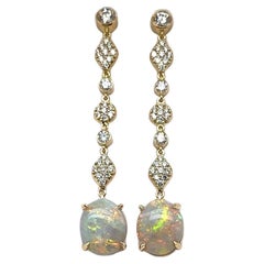 E-DROP-OPAL - 18K Gelbe Tropfenohrringe mit Diamanten und schwarzem Opal