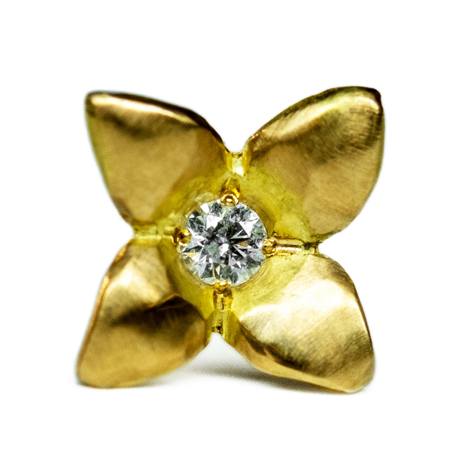 18K Yellow Fairmined Gold, Canadamark Diamonds, Handmade, Flower Piercing #10
