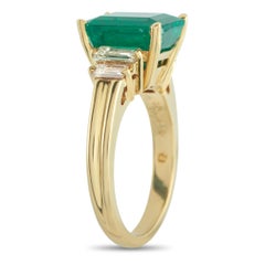Anello in oro giallo 18 carati con diamante e smeraldo da 0,05 carati MF31-030326