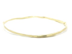 Oro amarillo de 18 quilates 0,10 ctw Diamante redondo en bisel Libre de deslizamiento Pulsera brazalete