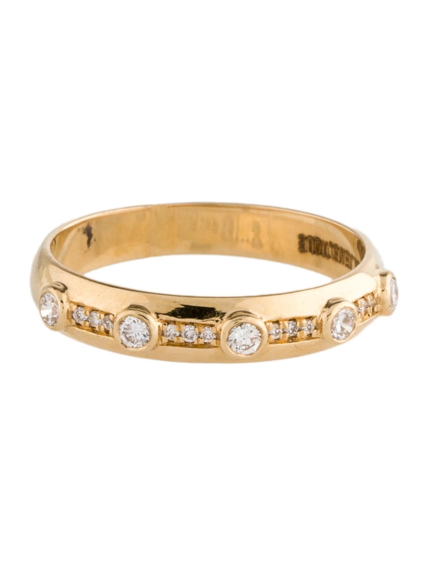 Anillo de oro amarillo de 18 quilates con 0,18 quilates de diamantes, talla 6,75 Artista en venta