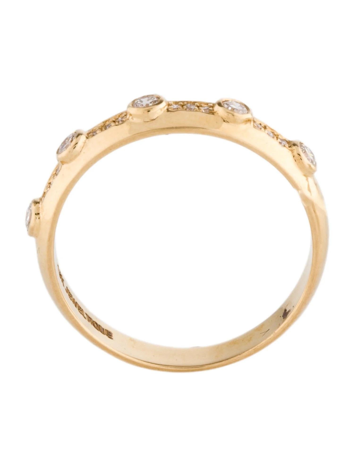 Anillo de oro amarillo de 18 quilates con 0,18 quilates de diamantes, talla 6,75 en Nuevo estado para la venta en Holtsville, NY