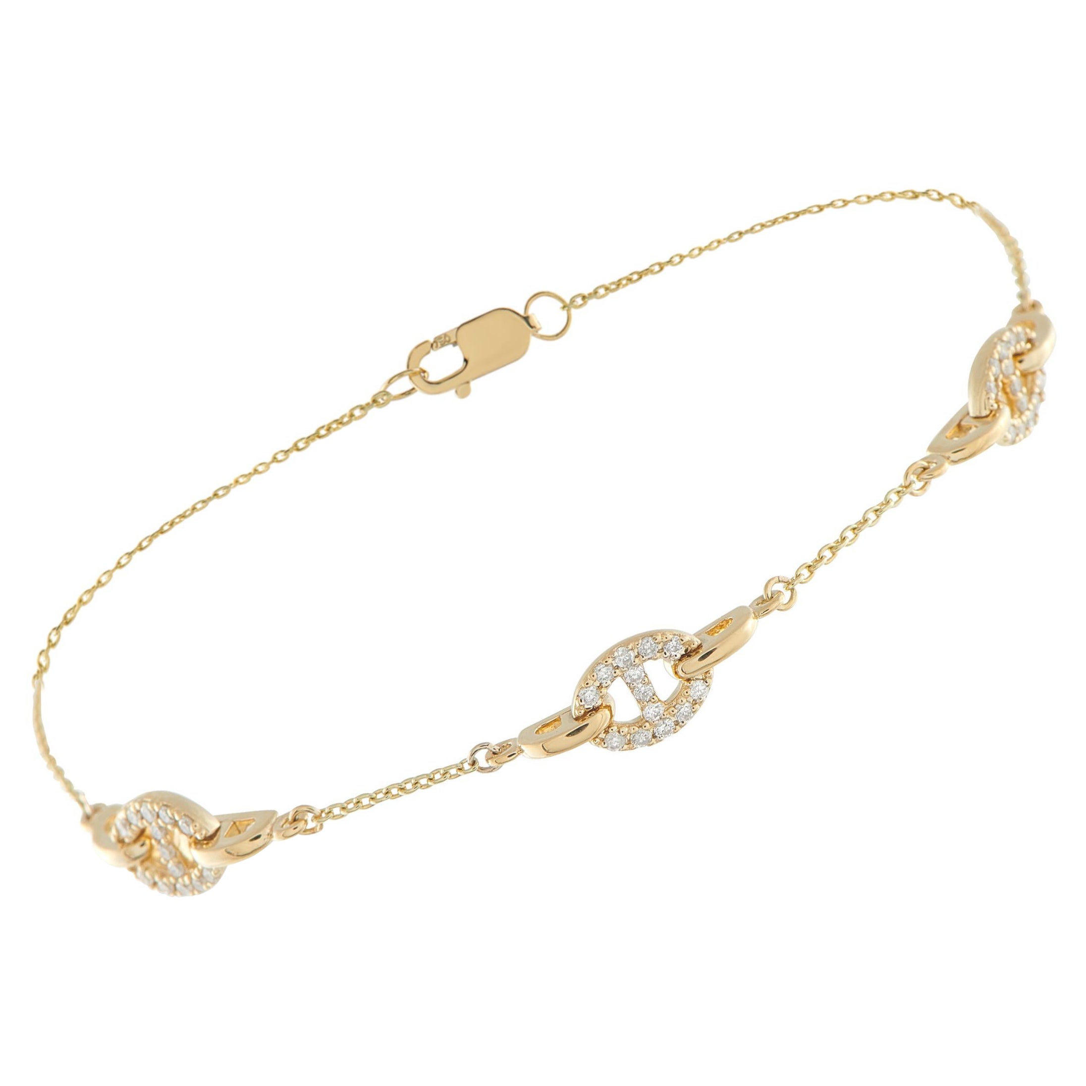 18K Yellow Gold 0.20ct Diamond Bracelet BR10527-Y