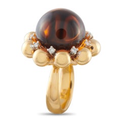 18K Yellow Gold 0.27ct Diamond and Citrine Ring MF40-012926