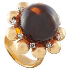 18K Yellow Gold 0.27ct Diamond and Citrine Ring MF40-012926