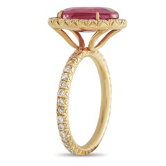 18K Yellow Gold 0.27ct Diamond and Ruby Ring MF26-050726