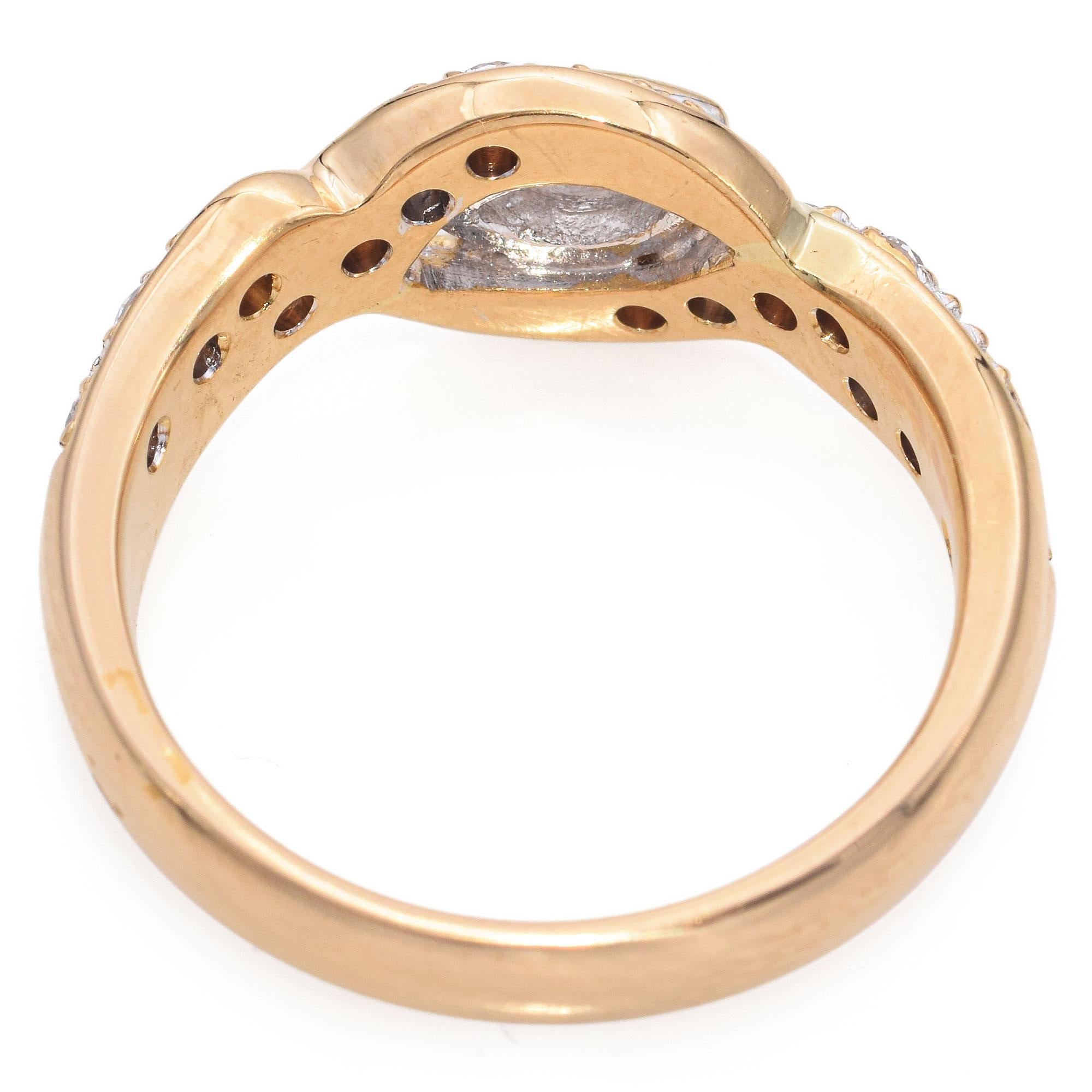 Anello nuziale in oro giallo 18K con diamante da 0,30 TCW In condizioni buone in vendita a New York, NY
