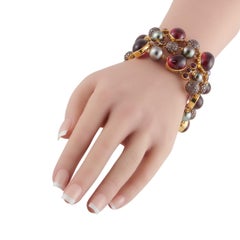 Pulsera de oro amarillo de 18 quilates con diamantes y turmalina de 0,30 ct MF02-012326