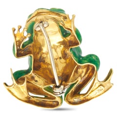 18K Yellow Gold 0.30ct Diamond Frog Brooch MF02-0203216