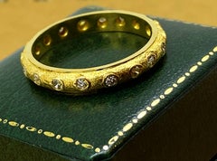 18K Yellow Gold & 0.40ct Diamond (x 12) European Handmade Eternity 4mm Band Ring