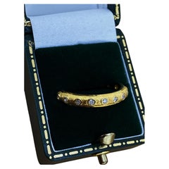 Oro giallo 18 carati e diamante da 0,40 carati (x 12) Anello europeo di eternità da 4 mm fatto a mano
