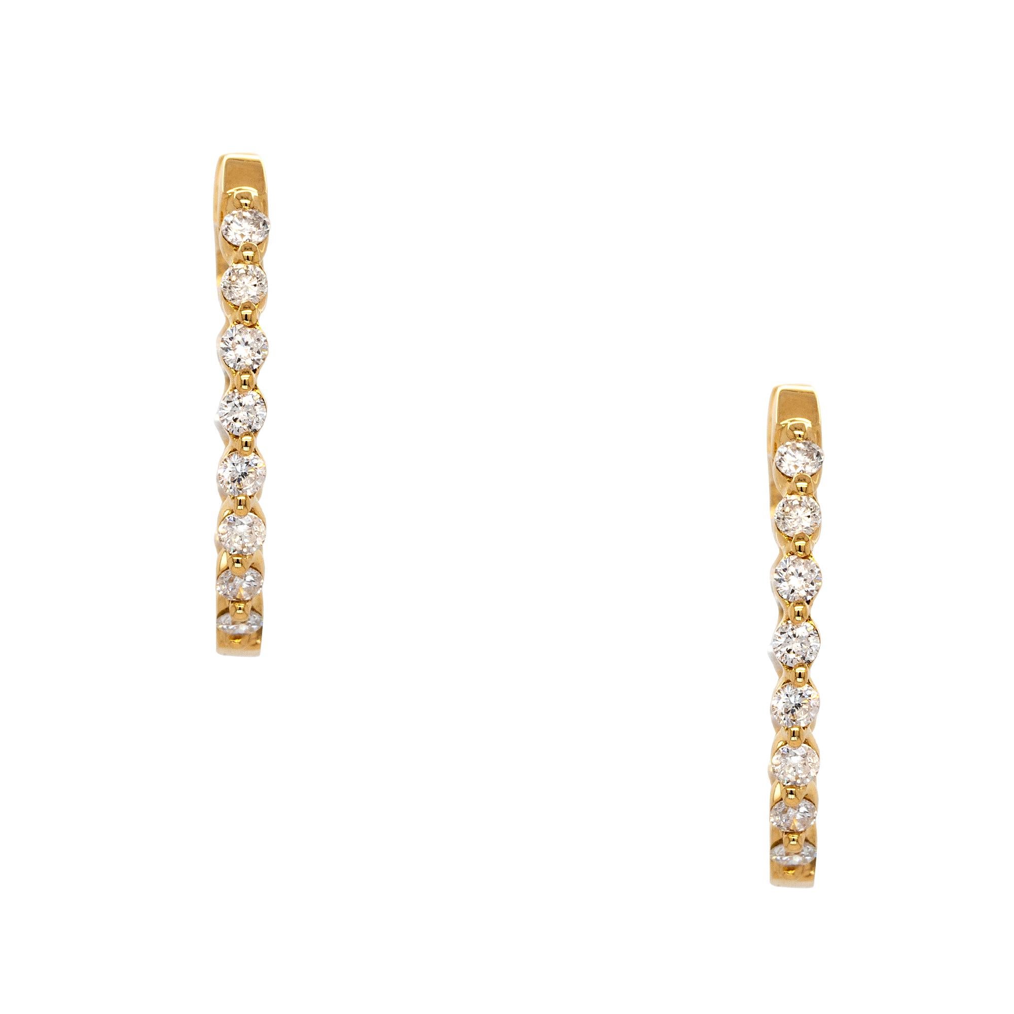 18 Karat Gelbgold 0,42 Karat Diamant Inside-Out-Ohrringe (Rundschliff) im Angebot