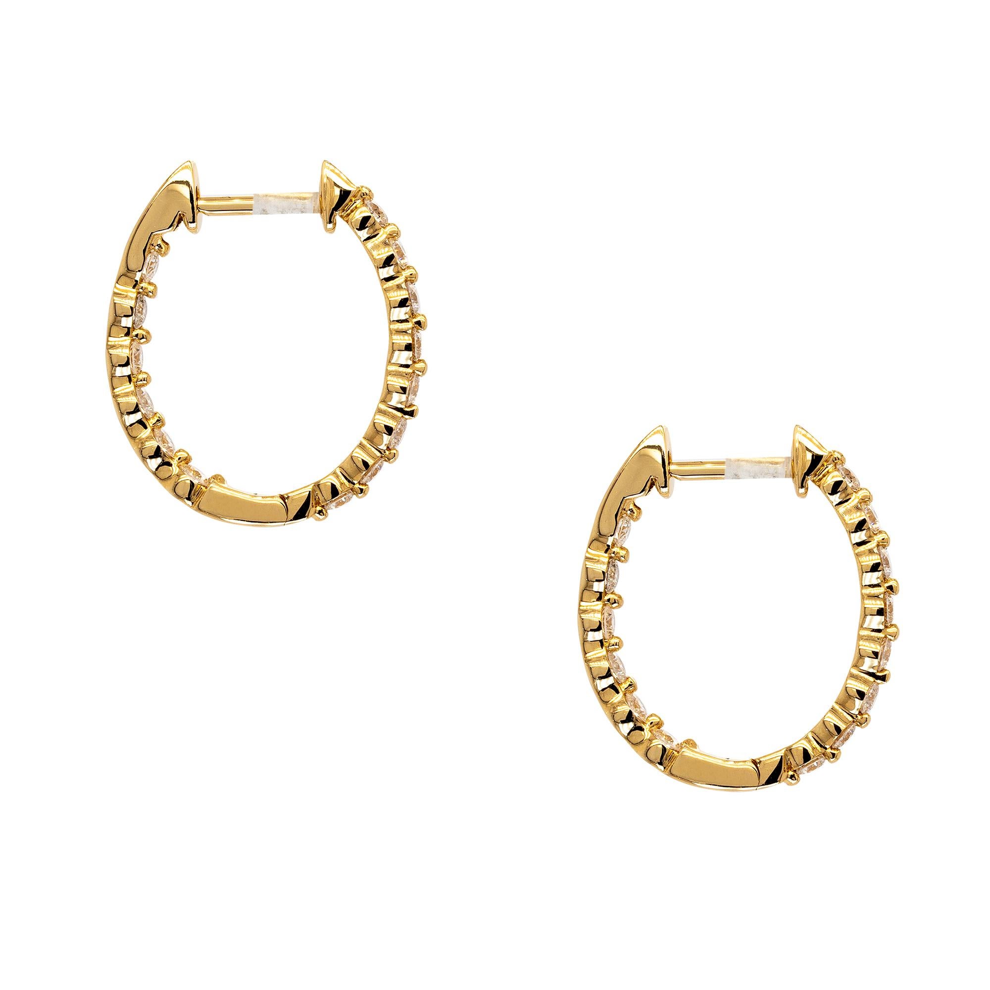 18 Karat Gelbgold 0,42 Karat Diamant Inside-Out-Ohrringe im Angebot 4
