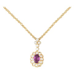 18K Yellow Gold 0.47ct Diamond and No-Heat Ceylon Sapphire Necklace 18K Yellow Gold 0.47ct Diamond and No-Heat Ceylon Sapphire Necklace