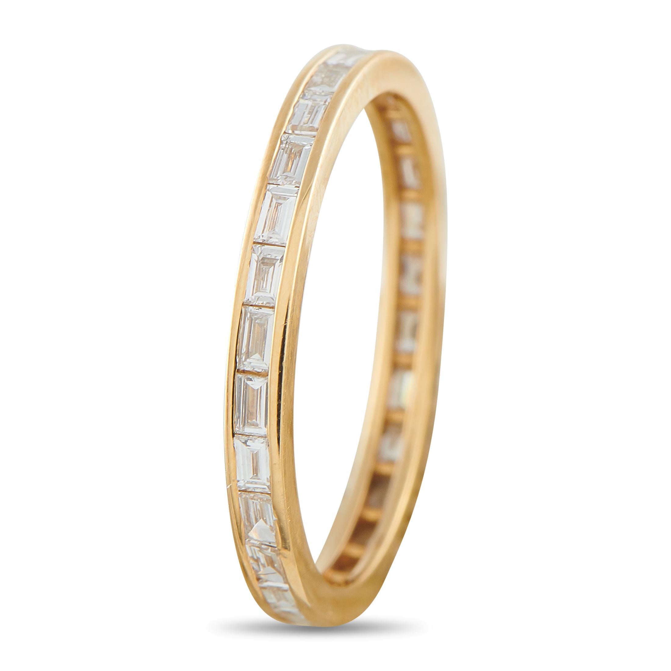 18K Yellow Gold 0.47ct Diamond Eternity Band Ring For Sale at 1stDibs