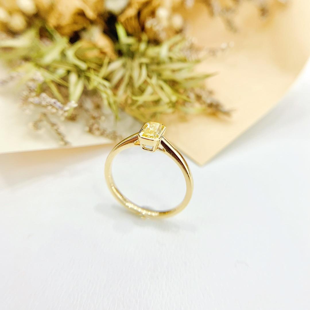 18 Karat Gelbgold 0,50 Karat Gelber Diamant-Ring im Zustand „Neu“ im Angebot in Kowloon, HK