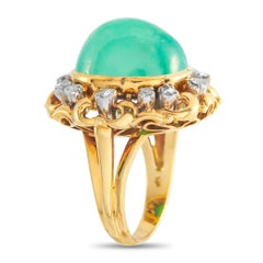 18K Yellow Gold 0.50ct Diamond and Emerald Ring MF39-020526