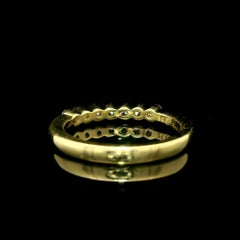 18k Yellow Gold 0.50ctw Bezel Round Diamond Low Profile 7 Stone Band Ring