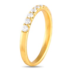 18K Yellow Gold 0.55ct Diamond Half-Eternity Band Ring