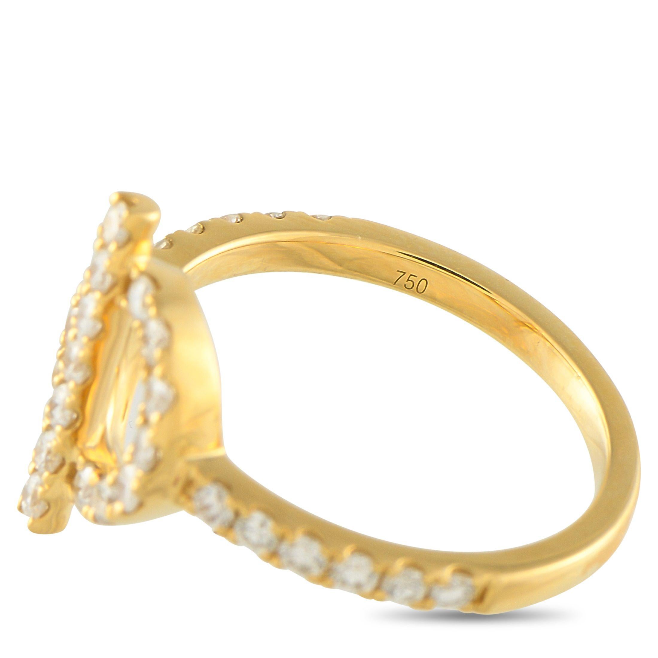Bague en or jaune 18K avec diamant de 0,55ct Neuf - En vente à Southampton, PA