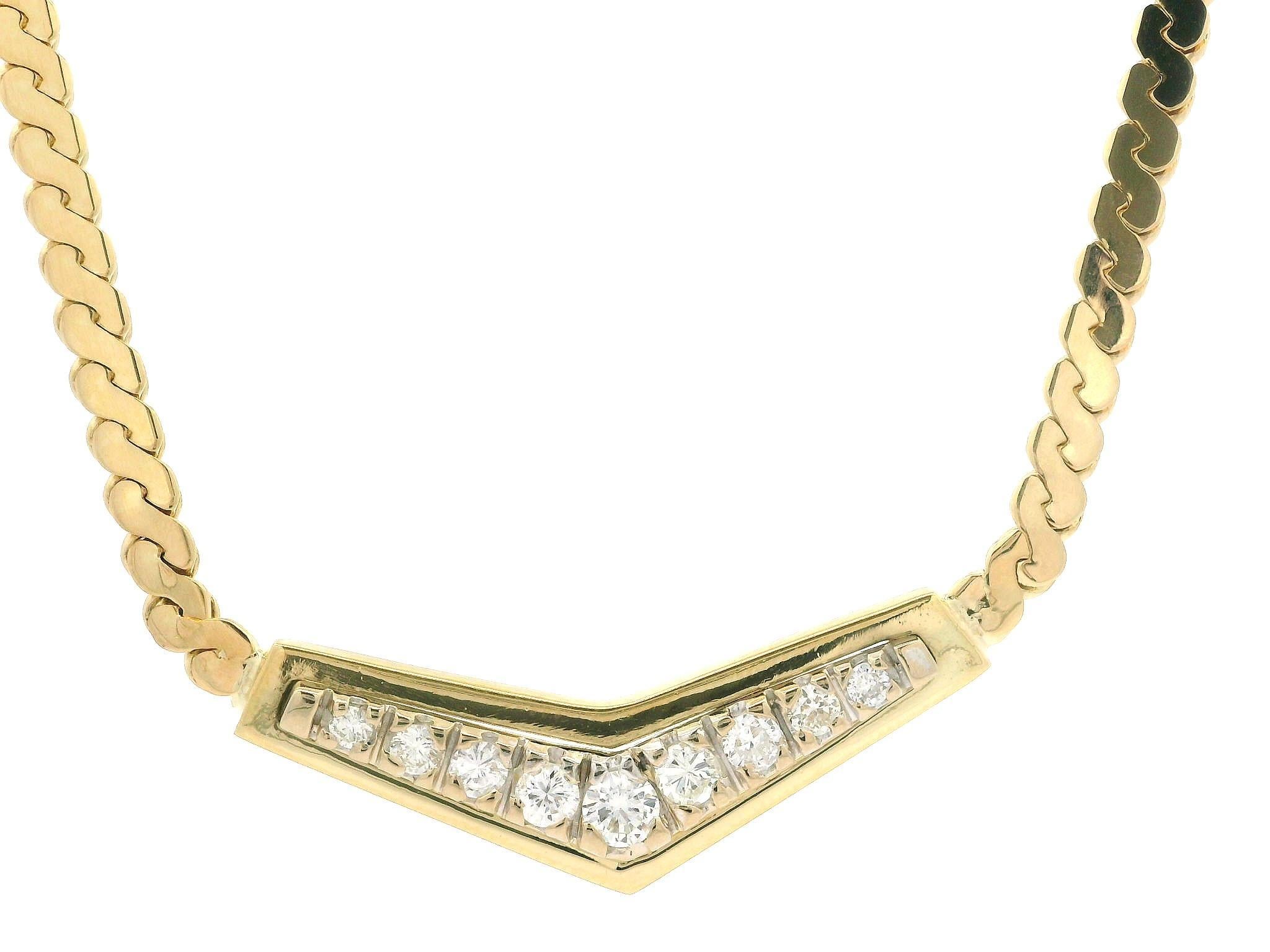 18k Yellow Gold 0.56ctw Diamond V Chevron Flat 