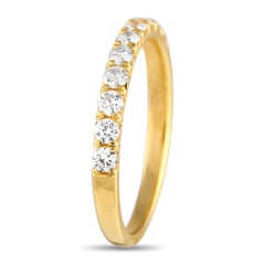18K Yellow Gold 0.59ct Diamond Half-Eternity Band Ring