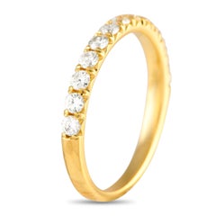 18K Yellow Gold 0.62ct Diamond Half-Eternity Band Ring