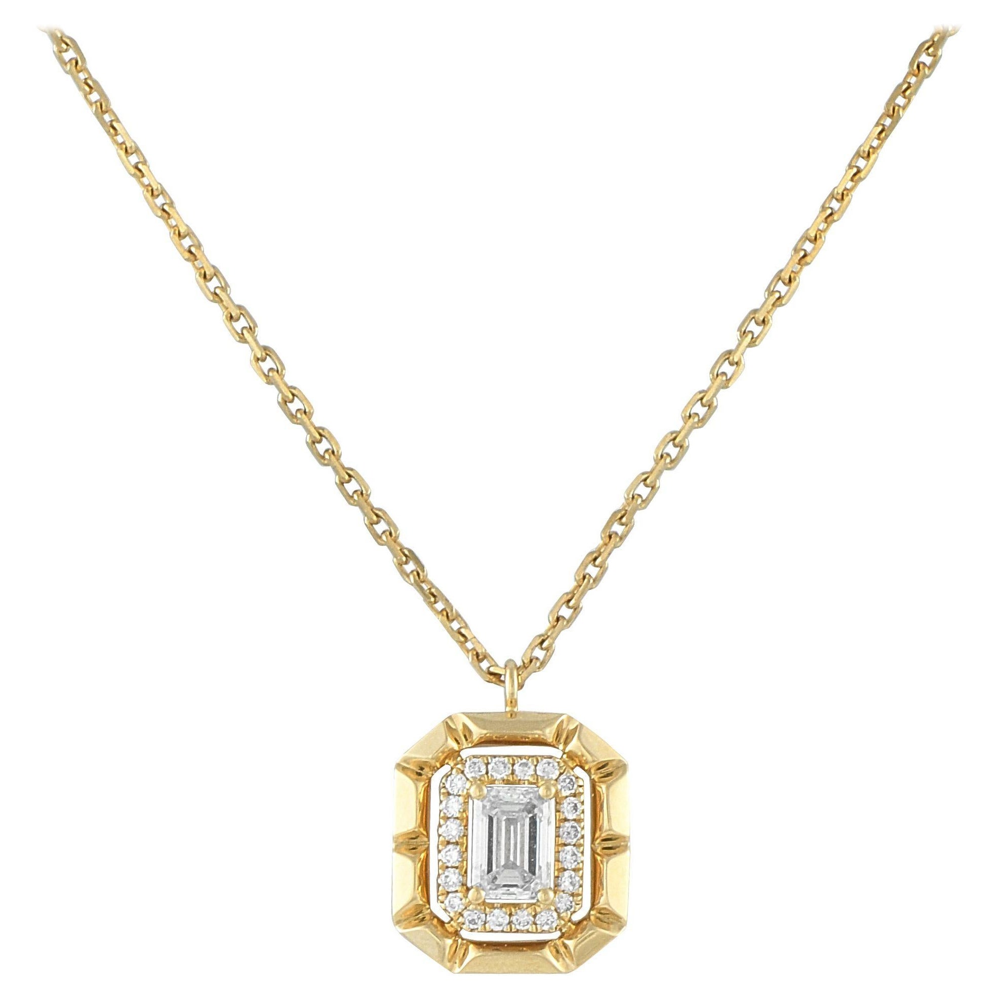 18K Gelbgold 0,62ct Diamant-Halskette