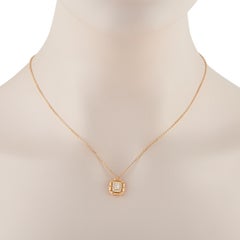 18K Gelbgold 0,62ct Diamant-Anhänger Halskette ANK-19783-Y