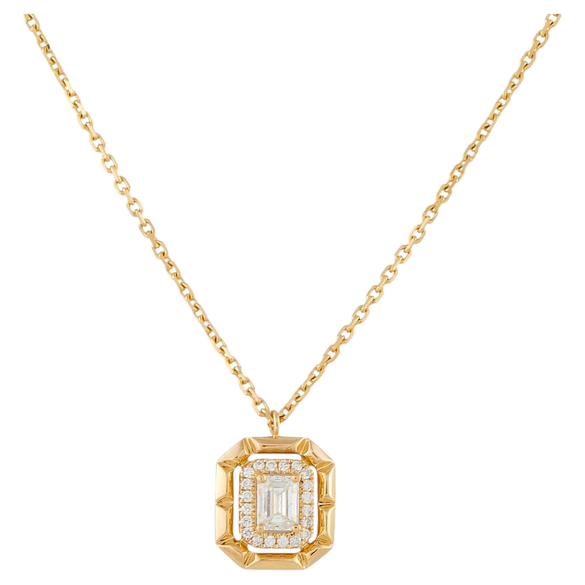 18K Yellow Gold 0.62ct Diamond Pendant Necklace ANK-19783-Y