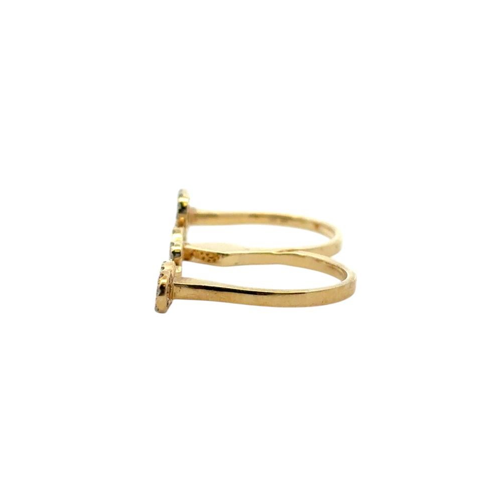 18k Yellow Gold 0.62ctw Diamond Heart Love and Infinity Double Finger Ring For Sale 5