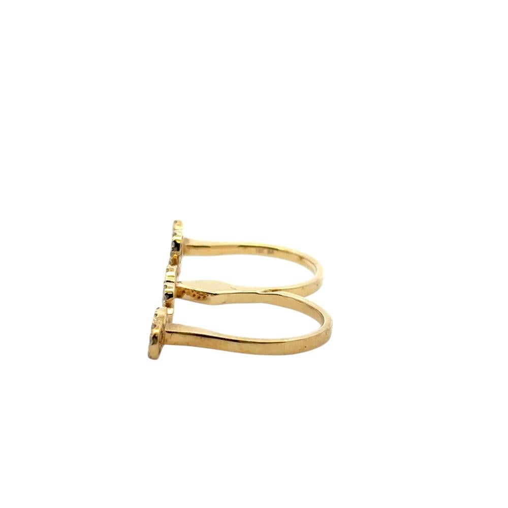 18k Yellow Gold 0.62ctw Diamond Heart Love and Infinity Double Finger Ring For Sale 10