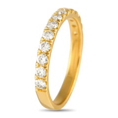 18K Yellow Gold 0.63ct Diamond Half-Eternity Band Ring