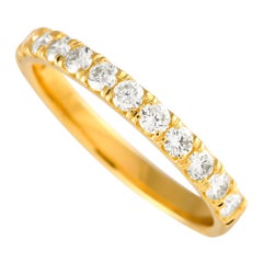 18K Yellow Gold 0.63ct Diamond Half-Eternity Band Ring