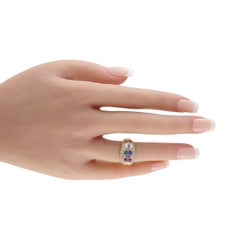 18K Yellow Gold 0.64ct Diamond and Sapphire Ring