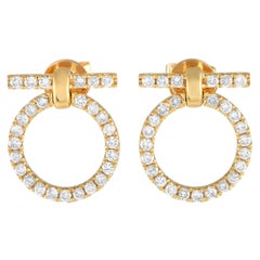arsenal earrings 18K Yellow Gold 0.70ct Diamond Earrings AER-18367-Y