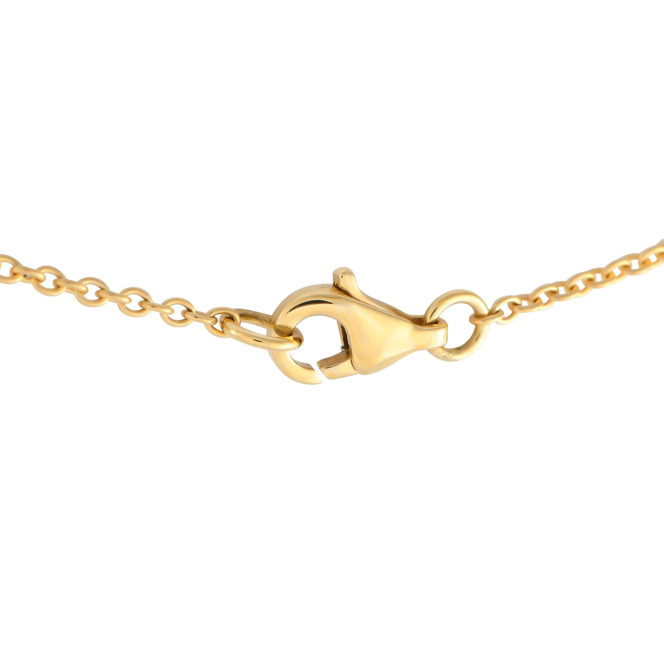 Round Cut 18K Yellow Gold 0.71ct Diamond Butterfly Necklace