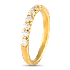 18K Yellow Gold 0.71ct Diamond Half-Eternity Band Ring