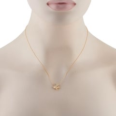 18K Yellow Gold 0.75ct Diamond Flower Necklace ANK-19121-1-Y