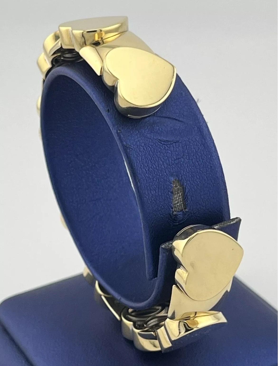 Bracelet jonc en or jaune 18 carats pavé de diamants en forme de cœur de 0,75 carat Pour femmes en vente