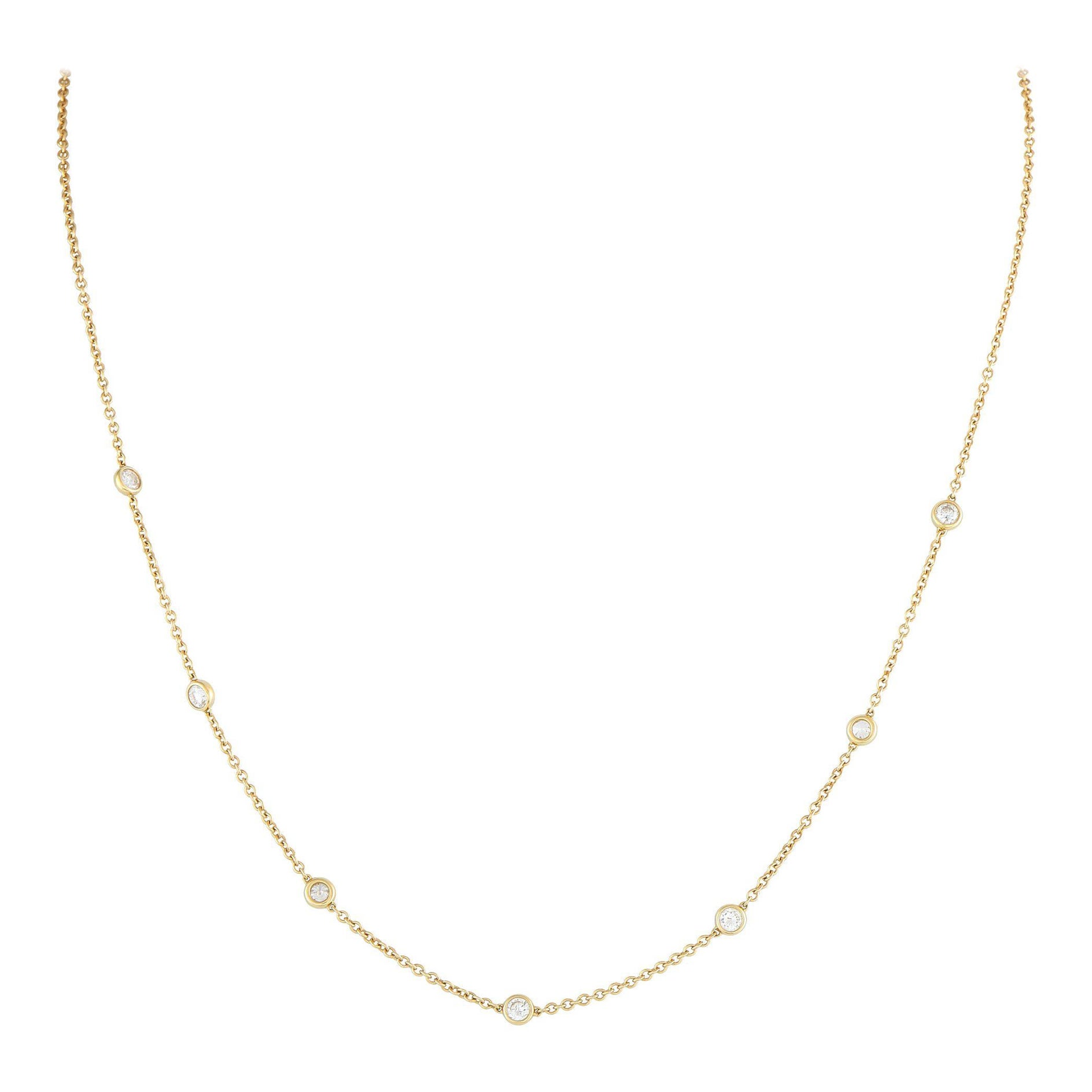 Collier en or jaune 18K avec 0,75ct de diamant ANK-17469-Y