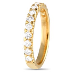 18K Yellow Gold 0.78ct Diamond Half-Eternity Band Ring