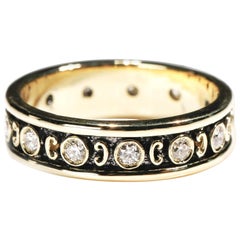 18 Karat Gelbgold 0,80 Karat Rundschliff Diamant Full Band Ring US Größe 8
