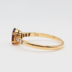 Oro giallo 18 carati, rubino naturale da 0,81 carati, anello con diamanti, Laurenti