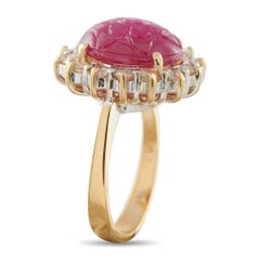 18K Yellow Gold 0.84ct Diamond and Ruby Ring MF25-013026