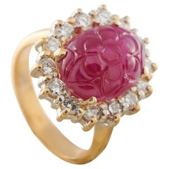 18K Yellow Gold 0.84ct Diamond and Ruby Ring MF25-013026