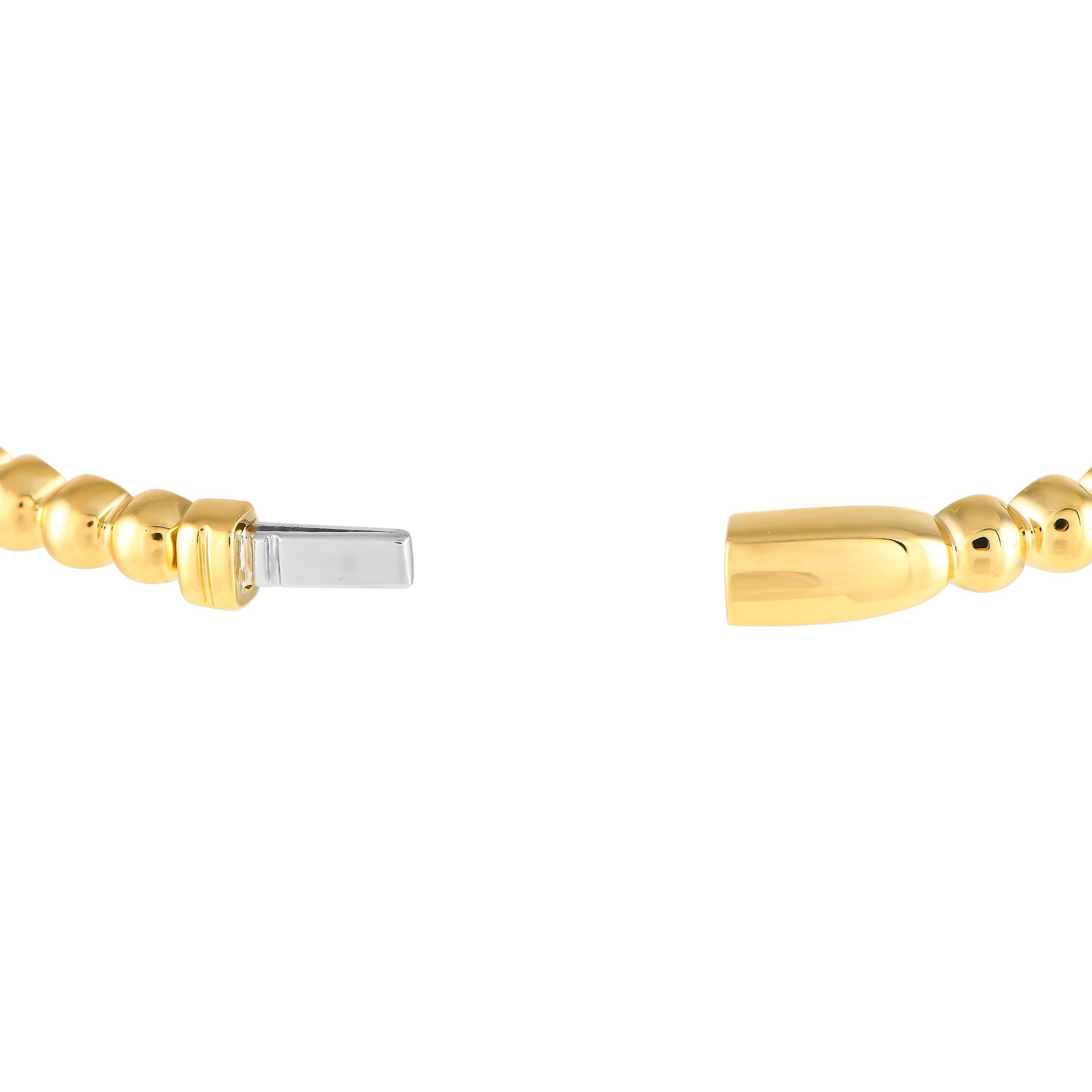 Round Cut 18K Yellow Gold 0.85ct Diamond Bracelet For Sale
