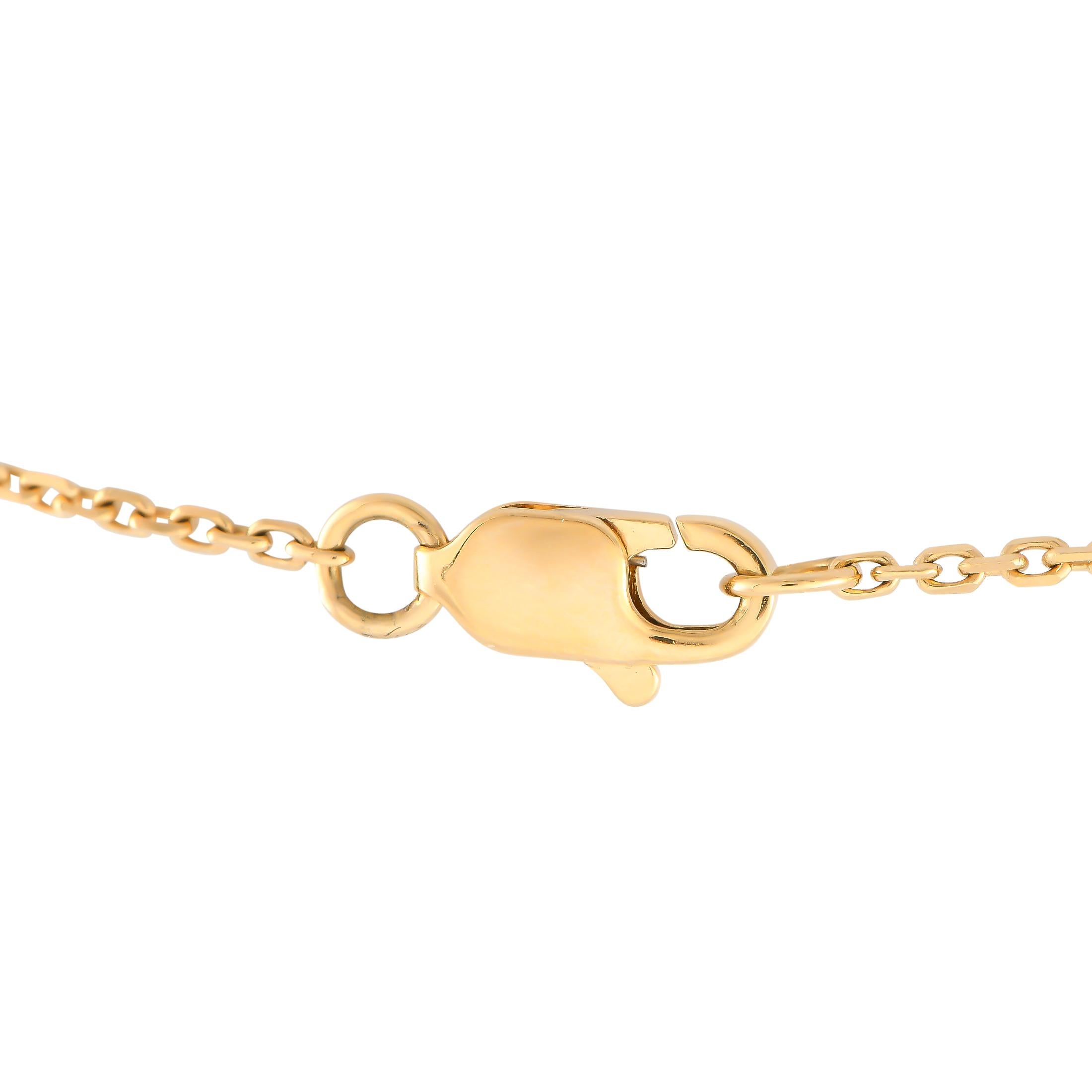 Round Cut 18K Yellow Gold 0.85ct Diamond Necklace For Sale