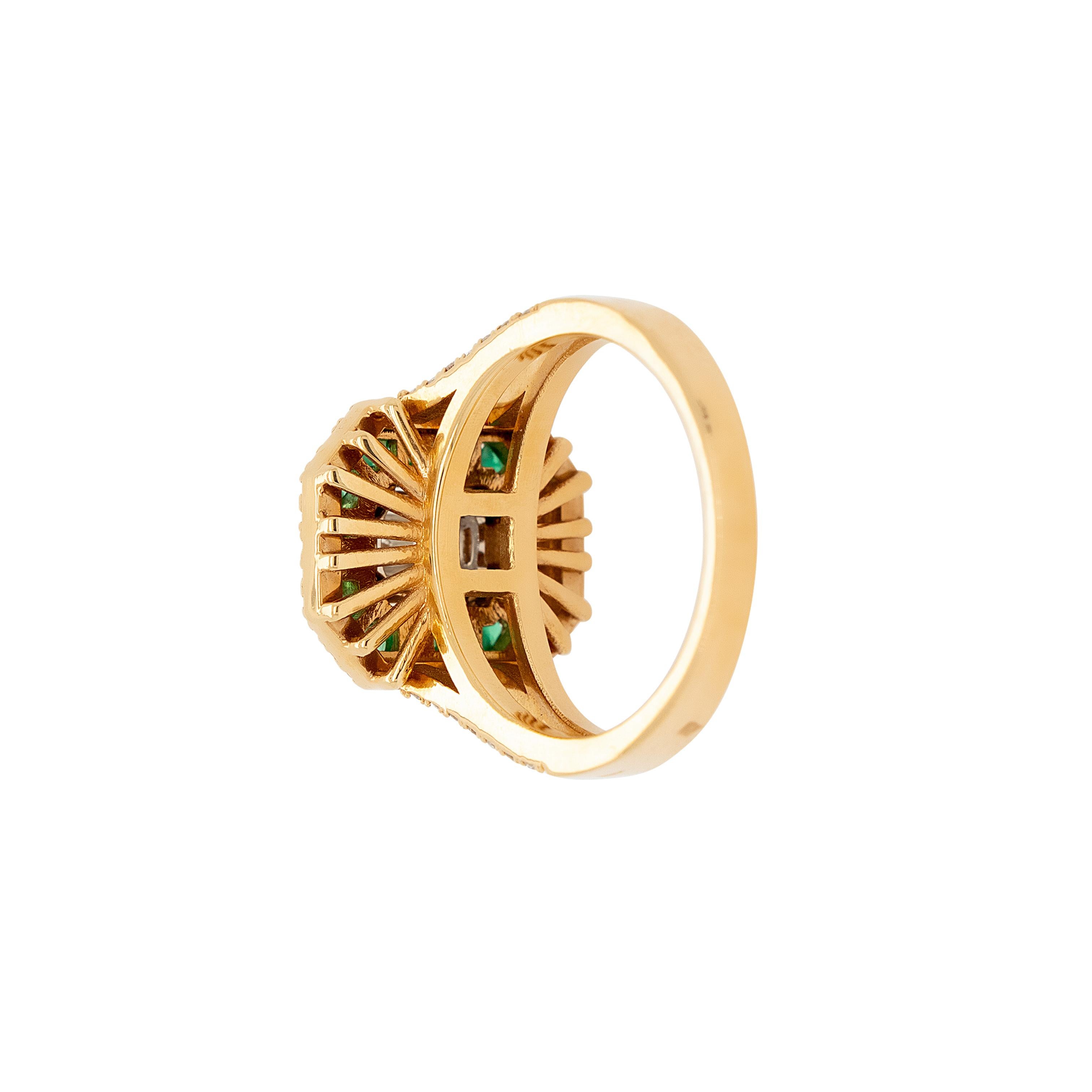 Or jaune 18 carats, diamant 0,91 carat et émeraude 0,55 carat en vente 13