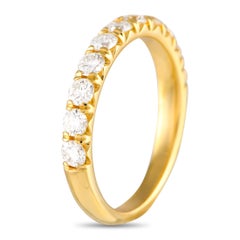 18K Yellow Gold 0.96ct Diamond Half-Eternity Band Ring